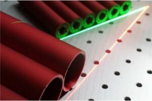 Ausrichtung mit roter und grüner Laserlinie